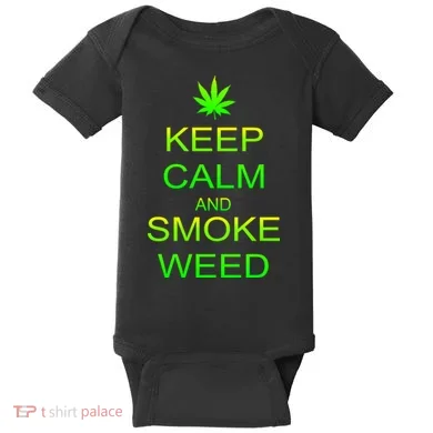 Keep Calm And Smoke Weed Baby Bodysuit