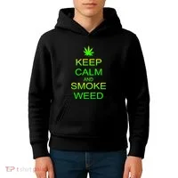 Keep Calm And Smoke Weed Kids Hoodie thumb 4