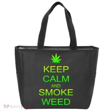 Keep Calm And Smoke Weed Tote Bag