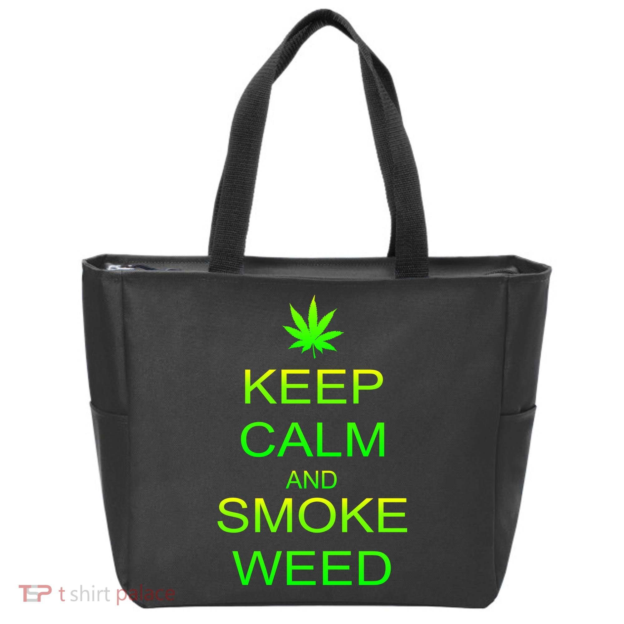 Keep Calm And Smoke Weed Tote Bag