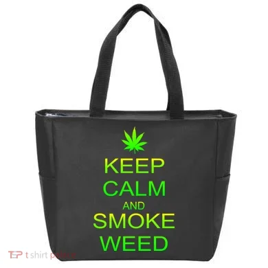Keep Calm And Smoke Weed Tote Bag