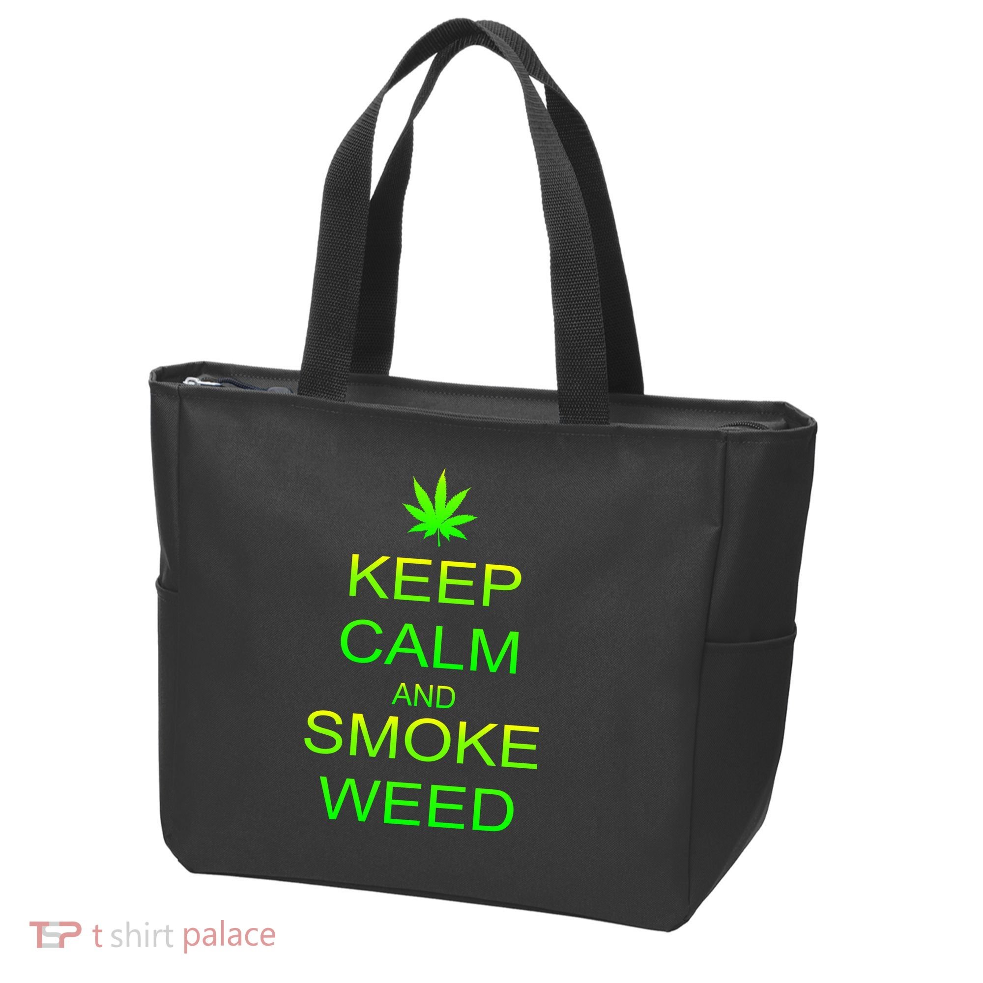 Keep Calm And Smoke Weed Tote Bag