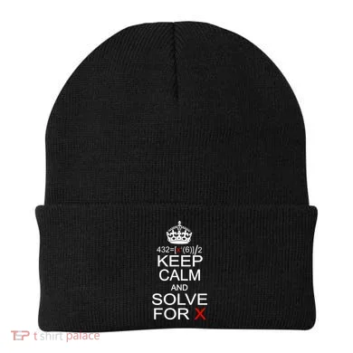 Keep Calm And Solve For X Beanie
