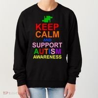 Keep Calm And Support Autism Awareness Women's Sweatshirt thumb 0
