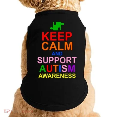 Keep Calm And Support Autism Awareness Doggie Tank