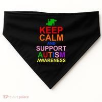 Keep Calm And Support Autism Awareness USA-Made Doggie Bandana thumb 0