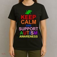 Keep Calm And Support Autism Awareness T-Shirt thumb 4