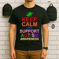 Keep Calm And Support Autism Awareness T-Shirt thumb 6