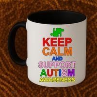Keep Calm And Support Autism Awareness Coffee Mug thumb 2