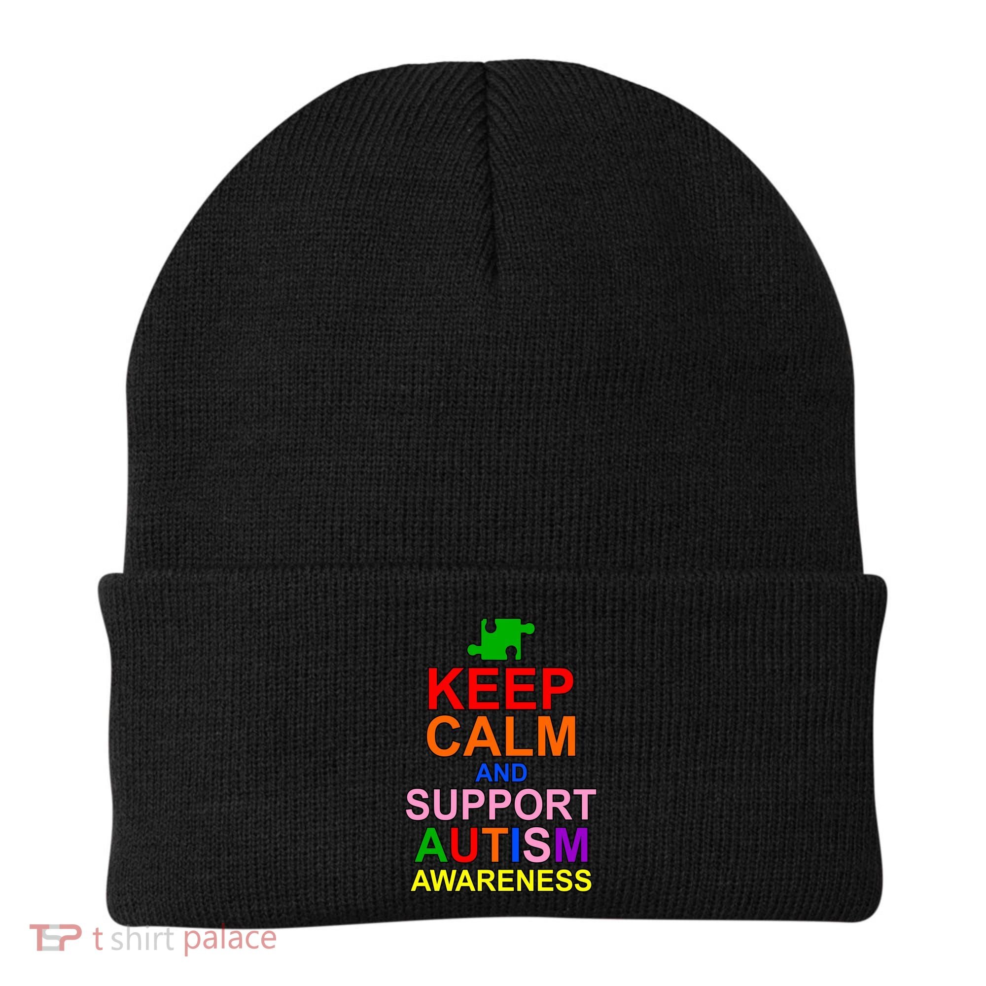 Keep Calm And Support Autism Awareness Beanie