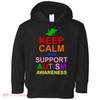 Keep Calm And Support Autism Awareness Toddler Hoodie thumb 0