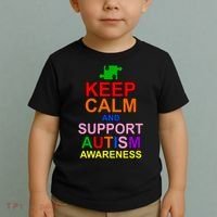 Keep Calm And Support Autism Awareness Toddler T-Shirt thumb 2