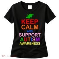 Keep Calm And Support Autism Awareness Women's T-Shirt thumb 0