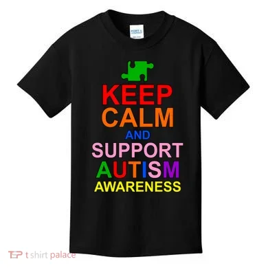 Keep Calm And Support Autism Awareness Kids T-Shirt