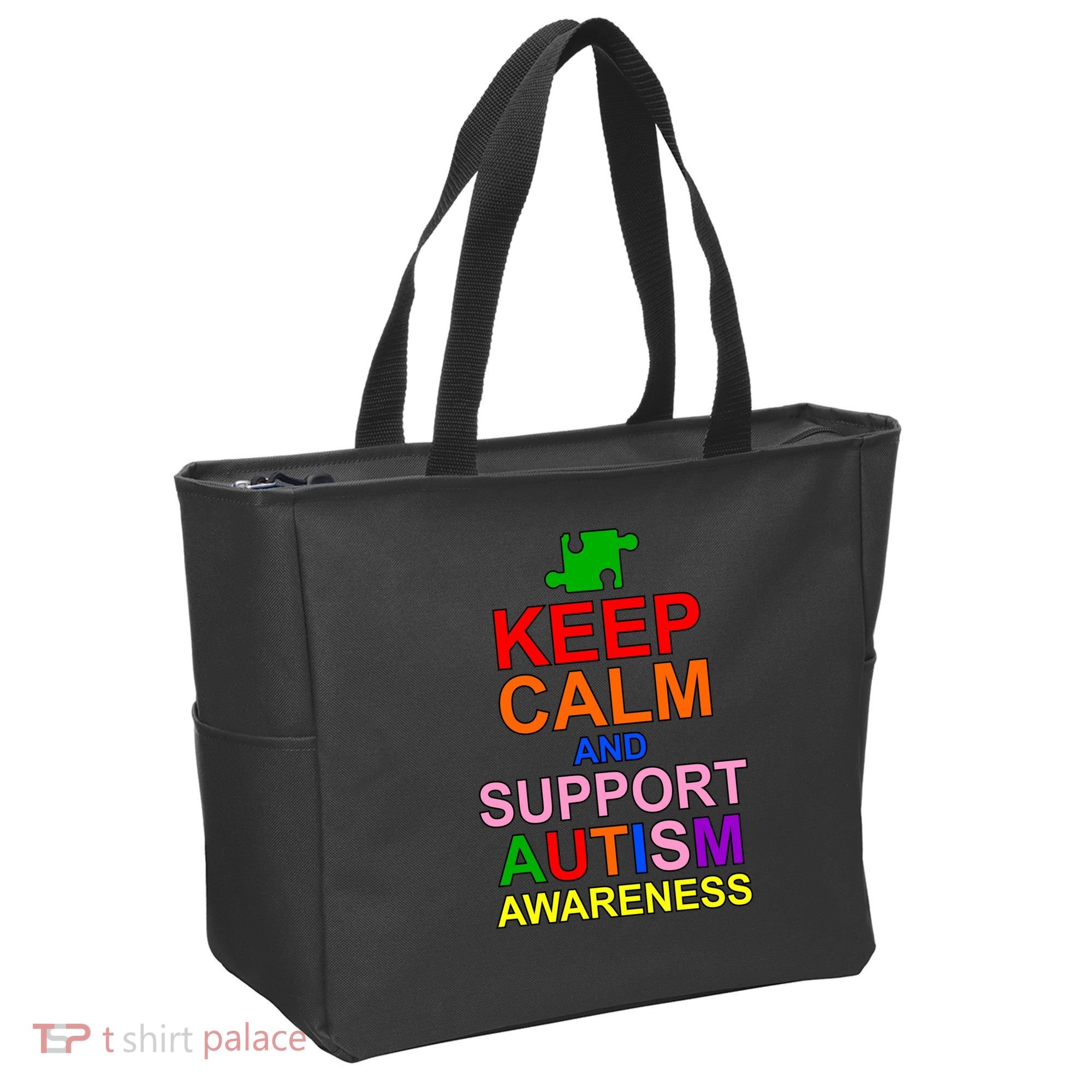 Keep Calm And Support Autism Awareness Bag