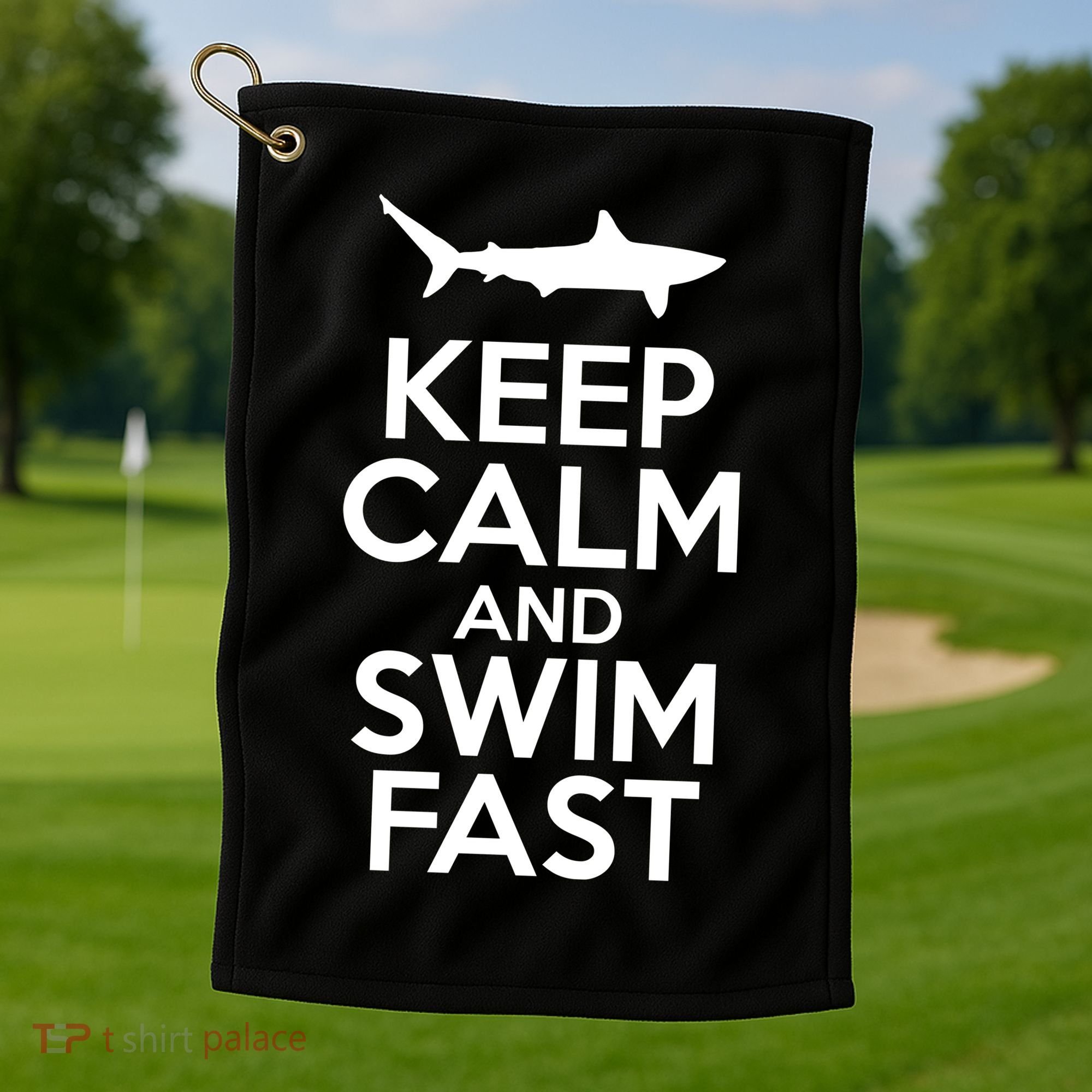 Keep Calm And Swim Fast Golf Towel