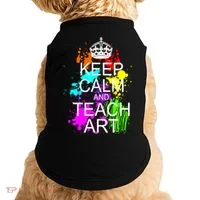 Keep Calm And Teach Art Doggie Tank thumb 0