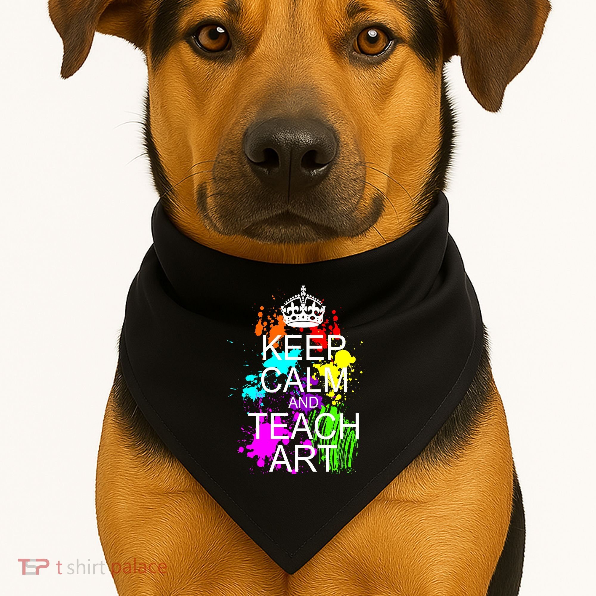 Keep Calm And Teach Art USA-Made Doggie Bandana
