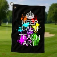 Keep Calm And Teach Art Golf Towel thumb 1