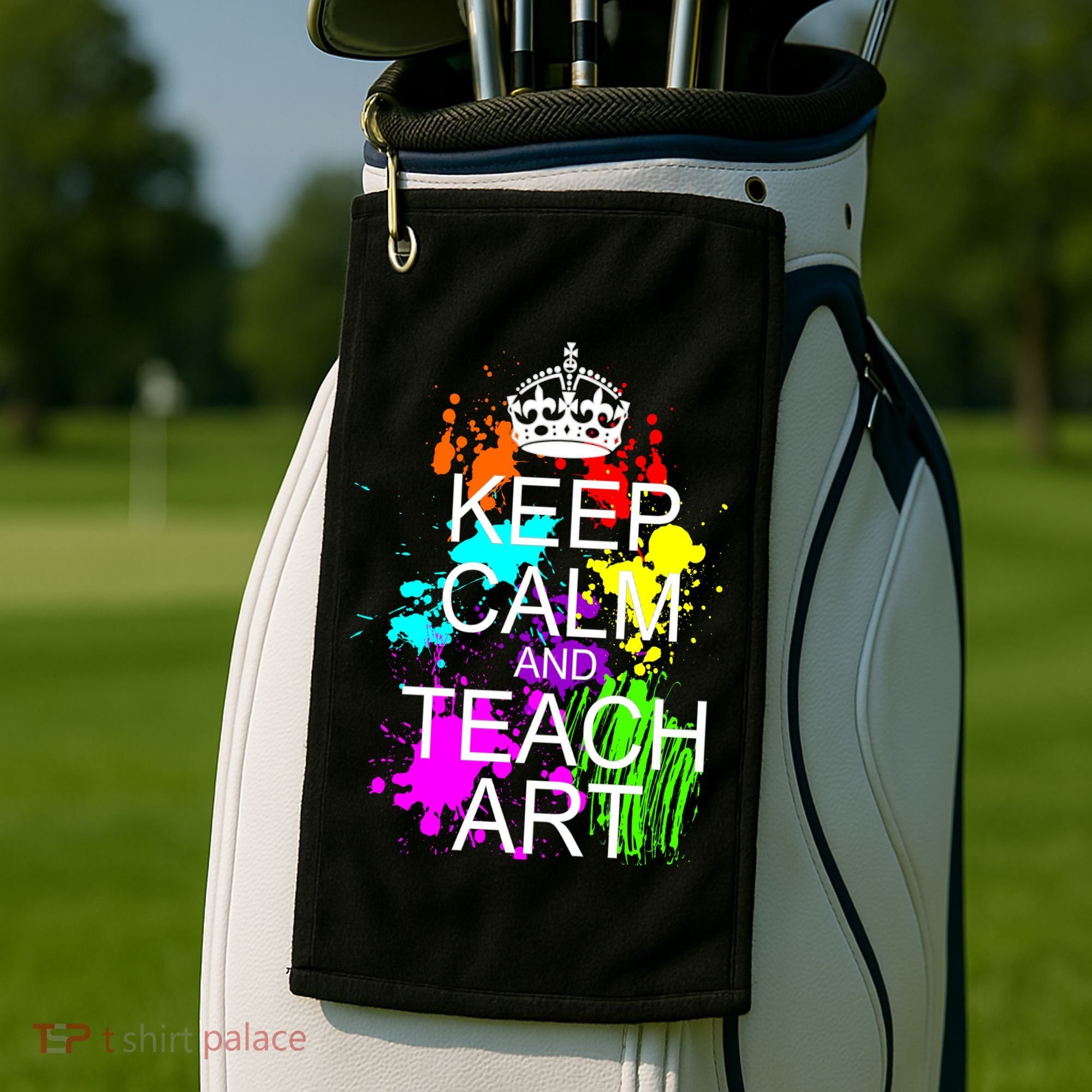 Keep Calm And Teach Art Golf Towel