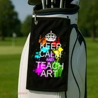 Keep Calm And Teach Art Golf Towel thumb 2