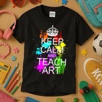 Keep Calm And Teach Art Kids T-Shirt thumb 3