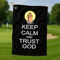 Keep Calm and Trust God Golf Towel thumb 1