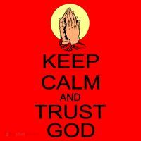 Keep Calm and Trust God Santa Hat thumb 1
