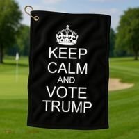 Keep Calm And Vote Trump Golf Towel thumb 1