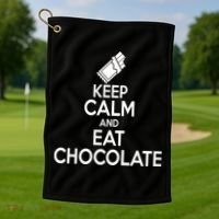 Keep Calm At Eat Chocolate Golf Towel thumb 1