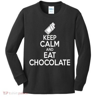 Keep Calm At Eat Chocolate Kids Long Sleeve Shirt