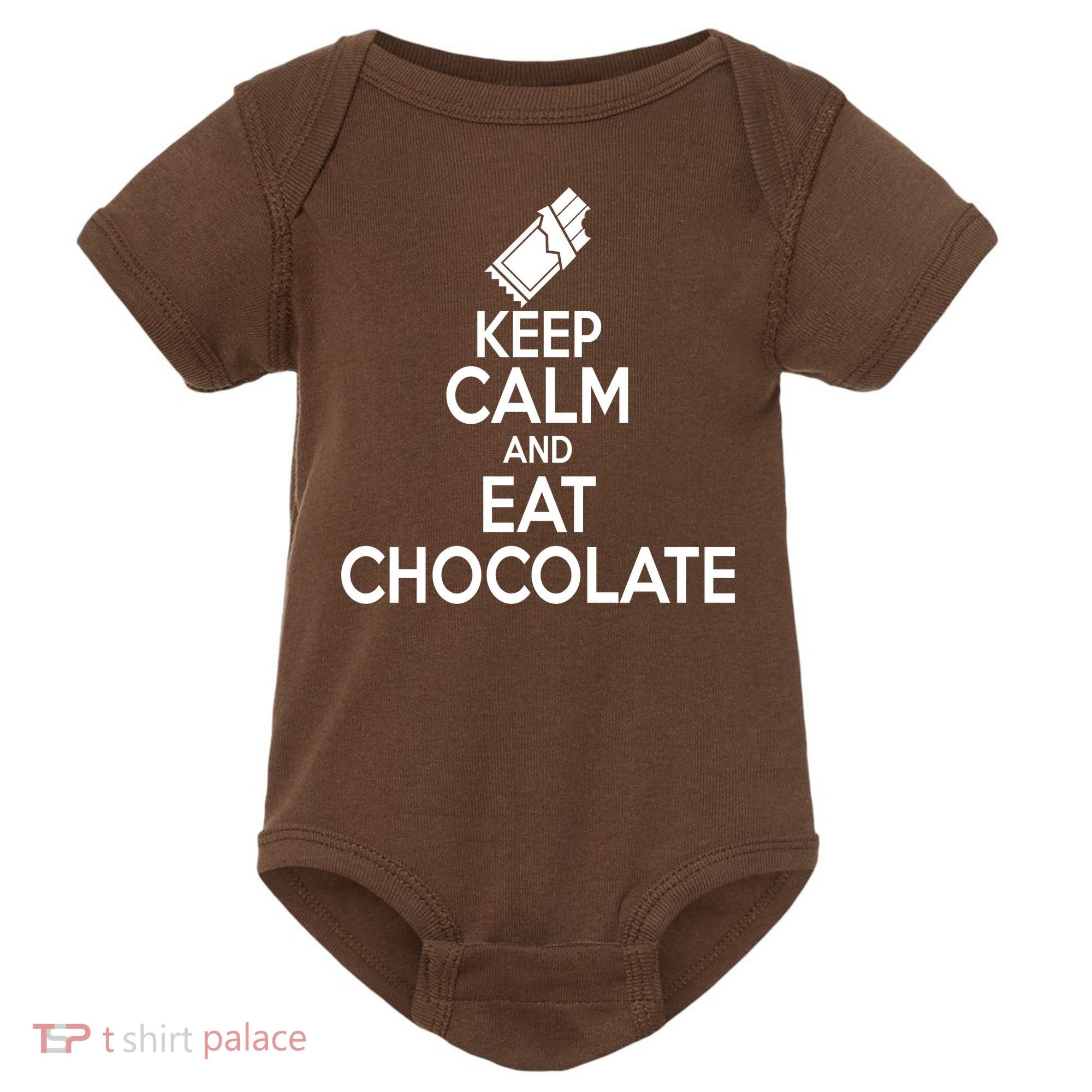 Keep Calm At Eat Chocolate Baby Bodysuit