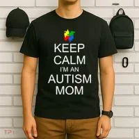 Keep Calm Autism Mom Awareness T-Shirt thumb 6