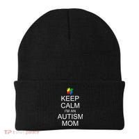 Keep Calm Autism Mom Awareness Beanie thumb 0