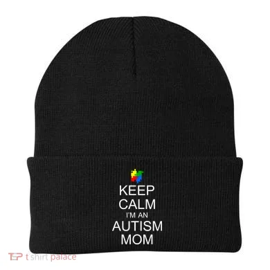Keep Calm Autism Mom Awareness Beanie