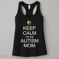 Keep Calm Autism Mom Awareness Women's Tank Top thumb 3