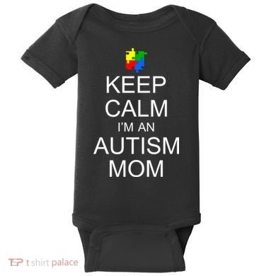 Keep Calm Autism Mom Awareness Baby Bodysuit