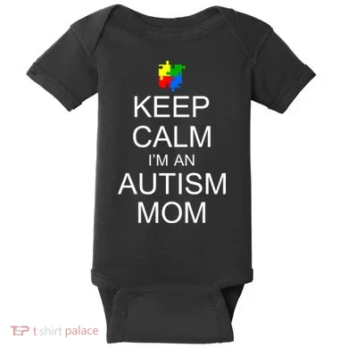 Keep Calm Autism Mom Awareness Baby Bodysuit