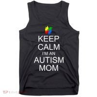 Keep Calm Autism Mom Awareness Tank Top thumb 0