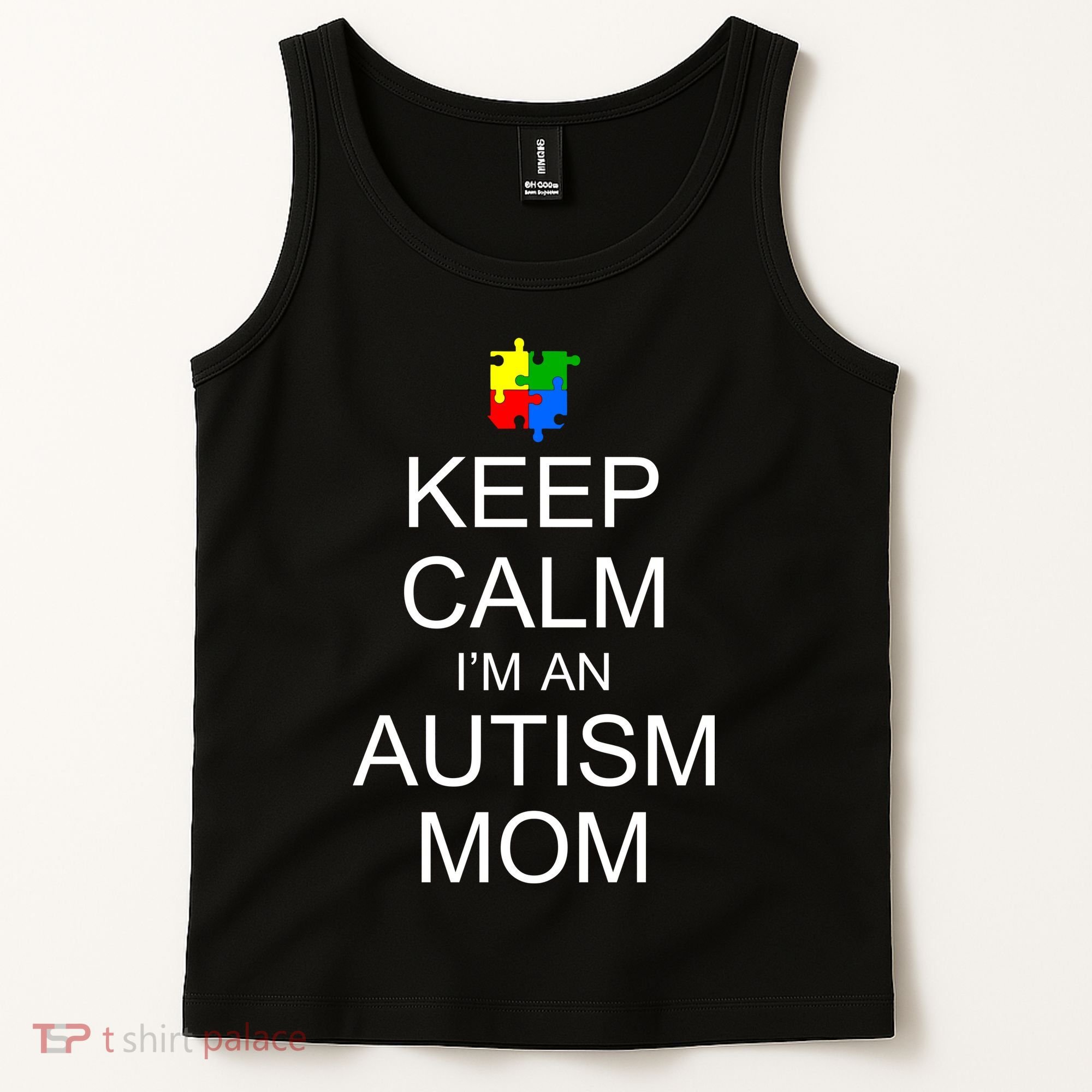 Keep Calm Autism Mom Awareness Tank Top