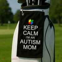 Keep Calm Autism Mom Awareness Golf Towel thumb 2
