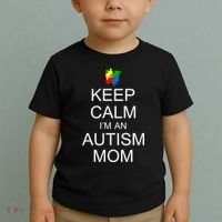 Keep Calm Autism Mom Awareness Toddler T-Shirt thumb 2
