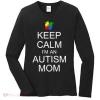 Keep Calm Autism Mom Awareness Women's Long Sleeve Shirt thumb 0