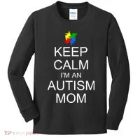 Keep Calm Autism Mom Awareness Kids Long Sleeve Shirt thumb 0