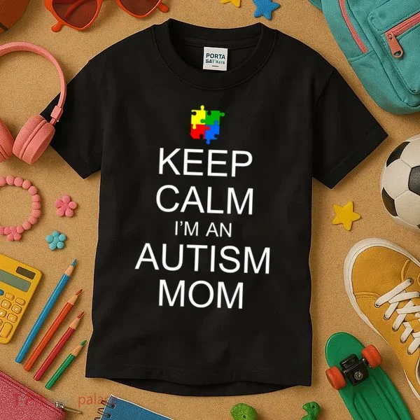 Keep Calm Autism Mom Awareness Kids T-Shirt