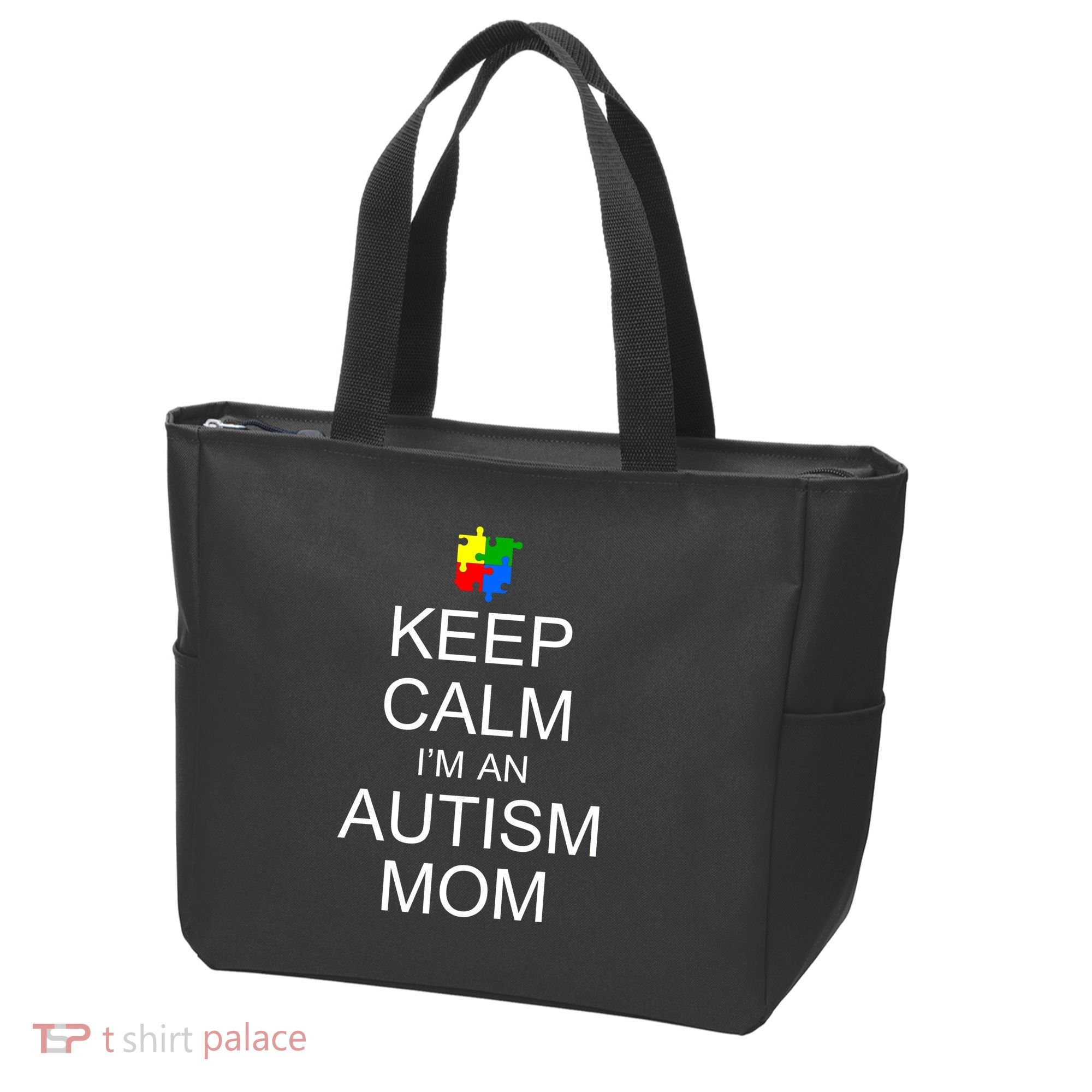 Keep Calm Autism Mom Awareness Bag