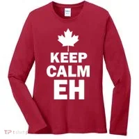 Keep Calm EH Funny Canadian  Women's Long Sleeve Shirt thumb 0