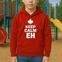 Keep Calm EH Funny Canadian  Kids Hoodie thumb 2
