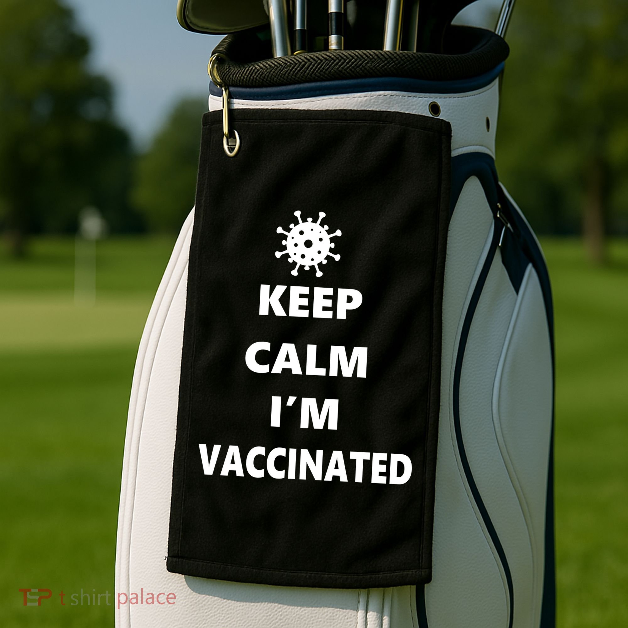 Keep Calm I'm Vaccinated Golf Towel