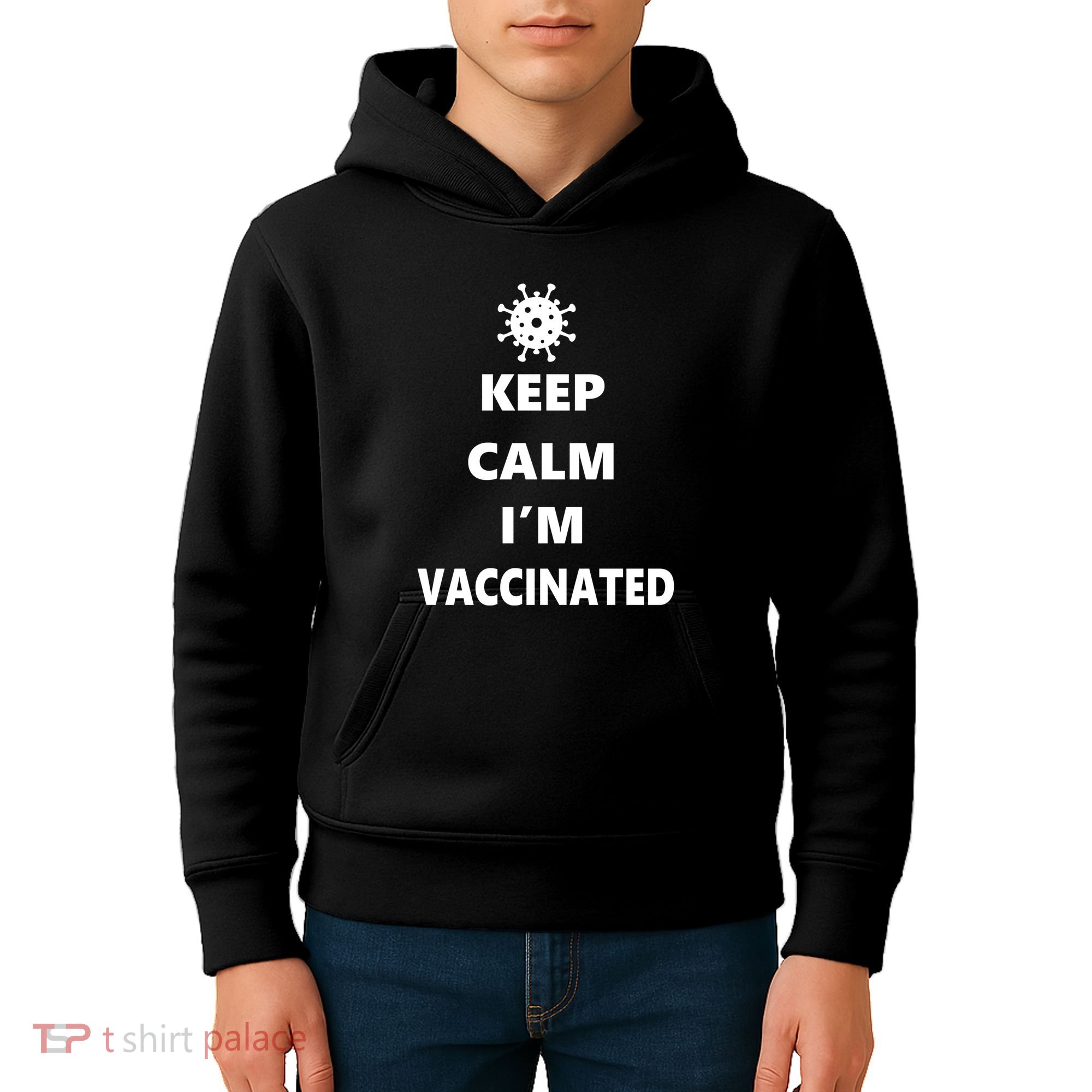 Keep Calm I'm Vaccinated Kids Hoodie